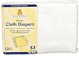 Birdseye White Cloth Diapers 100% Cotton 12/pk by MONSEY FASHIONS