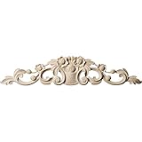 Ekena Millwork ONL25X05X01BRLW Medium Bradford Flower Basket Center with Scrolls, 25-Inch x 5 1/8-In
