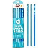 トンボ鉛筆 かきかた鉛筆 ippo! プレーン 4B ライトブルー 1ダース KB-KPC01-4B