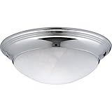 Progress Lighting P3688-15 1-Light Close-To-Ceiling Fixture with Etched Alabaster Style Twist On Gla