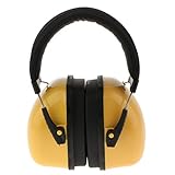 P Prettyia 高品質　イヤーマフ　優れた防音性能　遮音値35dB　弾性ヘッドバンド＋特殊複合フォーム材　 - イエロー