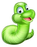 Wallmonkeys Cute Cartoon Caterpillar Worm Peel and Stick Wall Decals WM362899 (18 in H x 14 in W) [並