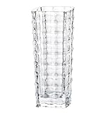 H1555　ガラス花瓶　ブログ　【サイズ】6.2×6.2×高15.5㎝