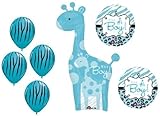 loonballoonキリンブルーBoy SweetサファリジャングルZebraベビーシャワーMylar &ラテックスバルーン
