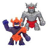 Heroes of Goo Jit Zu ストレッチストライカーズ対パック、ストレッチバトル、最大3倍のサイズのストレッチ、伸縮性のあるナイトブレイザゴンVSスクイッシーコルプタゴン。