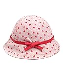 WmcyWell 赤ちゃん キッズ ベビー 子供 可愛い 幼児用 日よけ帽子 いちご柄 ハット 紫外線　uvカット つば広 キャップ 女の子 アウトドア 春夏 折りたたみ可能 おしゃれ 頭回り:47-