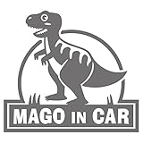 imoninn MAGO in car ステッカー　【シンプル版】　No.71　ティラノサウルスさん　（シルバーメタリック）
