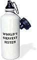 ローズWB _ 221067 _ 1 Worlds Okayest Sisterスポーツウォーターボトル、21オンス、ホワイト