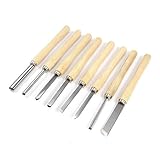 【木工旋盤での加工に】ハイス鋼 木工バイト　旋盤用バイト　旋盤用刃物　しゃくりバイト　ターニングツール 荒けずりバイト（平大・平小・斜め平大・半円・スクイ丸・両刃剣・斜め平小）お得な8本組