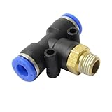 uxcell　空気圧　クイック継手　Tコネクタ　ジョイント　エア接続　1/8" PT　ワンタッチ　6mm