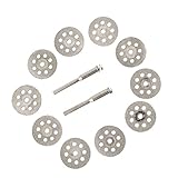 Flameer 12点セット　 ダイヤモンドカッティングディスク　回転式　研磨カッター　全13サイズ　穴付き/なし　ロータリー工具　ミニルーター　グラインダー　　 - ホール付き22mm