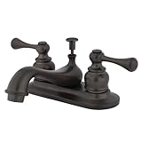 Kingston Brass KB605BL Two Handle 4 in. Centerset Lavatory Faucet with Retail Pop-up