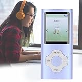 Bluetooth 5付きMP3 MP4プレーヤー、1.8インチLCDスクリーン音楽プレーヤー、音声記録電子ブックリーダーフォトビューアー付き、最大128GBまで拡張可能、子供用MP3プレーヤー (ブルーパープル)