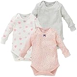 西松屋 CHチェロキー 3枚組長袖ショルダーロンパース肌着（パターンメッシュ・ハート・マルチ柄）【70cm・80cm・90cm】 新生児 90