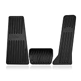 LEXLEYS マツダ CX-3 DK系 CX-5 KE/KF系 CX-8 KG系 デミオDJ系 アクセラBM/BY系 アテンザGJ系 専用アルミ ペダル アクセル ブレーキ フットレスト カバー 滑り止め付 被せる ゴム カスタムドレスアップ パーツ 一年保証 (ブラック)