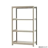 軽中量棚150kg 単体 幅90×奥行30×高さ150cm 4段 アイボリー 150kg/段