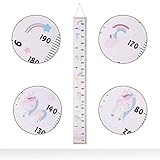 RONRI 身長計 身長計り ウォールステッカー 壁掛け 身長シール 赤ちゃん 成人も測定できる 子供の成長記録 目盛り 持ち運び プレゼント　可愛い　ユニコーン　ホワイト