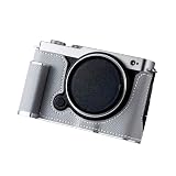 SIUTATDSH カメラハーフケース Panasonic Lumix S9用、ビンテージメタル本革インスタントカメラ保護ケース Panasonic Lumix DC-S9用ケース スタイリッシュ ポータブル 耐衝撃 (グレー)