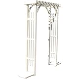 AHEART ガーデンアーチ バルコニー アーチ 木製 コンパクト ベランダ 玄関 SI 423 ホワイト