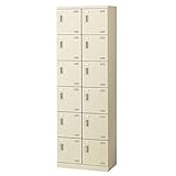 生興 SLBシューズボックス シリンダー錠取っ手 ニューグレー色 2列6段12人用 W600×D350×H1800 SLB-212