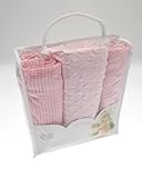 3PC PINK MOSES BASKET SET BABY BEDDING KIT * CELLULAR BLANKET BUBBLE BLANKET FITTED SHEET... by R Ki