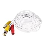 uxcell　CCTVビデオ電源ケーブル　拡張ビデオ電源ケーブル　ホワイト　15M 　5.5mmx2.1mm