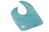 Posh Play - Faux Leather Luxury Baby Bib - Turquoise by Posh Play