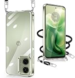 Moto G24/Moto G04 ケース クリア ショルダー Moto G04 5G/Moto G24 カバー 耐衝撃 全面保護 モトローラ モト G04 5G/G24 スマホケース ストラップ付き 調節可能 肩掛け 斜めかけ 縄掛けケース 紐付き 薄型 軽量 取り外し可能 落下防止【透明】