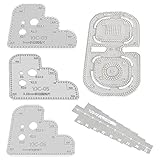 Felimoa レザークラフト用定規 縁取り 菱目打ち 曲線 工具 5種セット