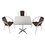 ガーデン4点セット ガーデンテーブル4点セット ガーデンテーブルセット 人工ラタン アルミチェア ダイニングチェア ロビーチェア ガーデンチェア スタッキングチェア ビーチチェア スタッキング アウト