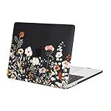 MOSISO 対応機種 MacBook Pro 13インチ ケース M2 2025-2016 A2338 M1 A2251 A2289 A2159 A1989 A1708 A1706、ガーデンの花 プラスチック ハードカバー(ブラック)