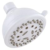LDR 520 5339WT Flat Design 5 Function Massage Showerhead, White by LDR Industries