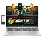 HP 15.6インチ HD アンチグレア Chromebook ノートパソコン Intel Pentium N200 8GB LPDDR5 224GB ストレージ (64GB eMMC+160GB ドッキングステーションセット) Intel UHD Graphics NumPad 720p カメラ Wi-Fi 6 Chrome OS シルバー