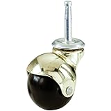 Shepherd Hardware 9352 1-5/8-Inch Hooded Ball Stem Caster, Bright Brass, 2-Pack by Shepherd Hardware