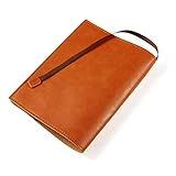 Felicità ブックカバー PUレザー 合皮 紐 しおり付き 手帳カバー ダークオレンジ A6(文庫本) サイズ FTBC01-PU-D