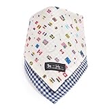 赤ちゃんにやさしい安心スタイ・ビブ・よだれかけ（ハンカチ・日本製）　バンダナ　コットン100％　吸水　吸湿　お出かけ　世界一周ぼくの国旗コレクション（オフホワイト） B0400700 日本製