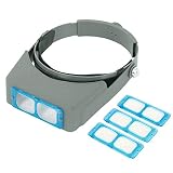 ヘッドマウント拡大鏡 ジュエラーズ拡大鏡 眼鏡1.5X 2X 2.5X 3.5X 光学ヘッドセット 拡大鏡 読書拡大鏡 ジュエラールーペ レンズ4個付き クローズ作業拡大鏡 ヘッドセット 電子機器用