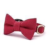 ぽぽねこ リボン付き猫首輪 コットンプレーン セイフティーバックル・鈴付き・ハゲにくい・日本製 (紀州茶, L)