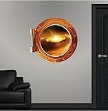 36 " Colored PortscapeオレンジインスタントSpace Ship Window View Stellar Nursery # 1舷窓壁デカールグラフィックステッカーホーム子供ゲーム