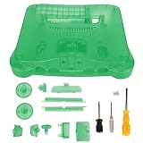 N64レトロビデオゲームコンソール用保護シェル 半透明ABS樹脂 頑丈 プロ仕様 防塵 厚みのある交換用シェル N64用 (半透明シアン)