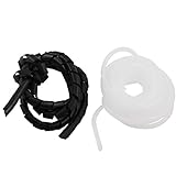 uxcell　スパイラルチューブ　ポリエチレン　ブラック　ホワイト　235g　2.4M　ケーブル保護　再利用可能　２本入り