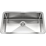 Houzer NOG-4150 Nouvelle Series 25mm Radius Undermount Stainless Steel Large Single Bowl Kitchen Sin