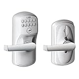 Schlage FE595 PLY 626 ELA Plymouth Keypad Entry with Flex-Lock and Elan Style Levers, Brushed Chrome