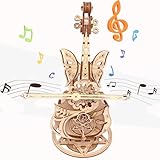 3Dパズル木製モデルキット 大人用 - DIY チェロ オルゴール 機械式ジグソーパズル 組み立て クラフトキット 対象年齢14歳以上