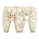 monvecleユニセックスベビー2パック新生児にToddleコットンロングパンツ US サイズ: 6-9 Months