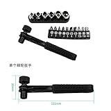 RaiFu レンチ ビット 17 pcsセット ミニ 速い ラチェット レンチ 1/4 スクリュー ビット ドライバー ロッド ソケット スパナ 修復ツール