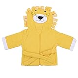 PUERI 子供用バスローブ ベビーバスタオル 赤ちゃん　幼児　タオル生地　お顔と耳付き　ライオン　可愛い　ベビーシャワーに最適 男女兼用　出産祝い　（0-18ヶ月）