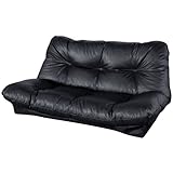 レザー二人掛けリクライニングソファー (ブラック)