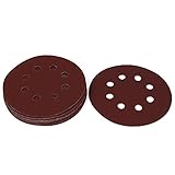uxcell　紙ヤスリ　サンドペーパー　400 グリット　8 穴　125mm 直径　10枚入り