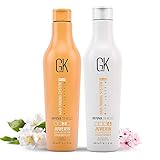 Global Keratin GK Hair シールドダメージリペア シャンプー＆コンディショナー オーガニック、ノンシリコン、アミノ酸タイプ 無添加 高保湿 天然由来の敏感スカルプケア (240ml/8液量オンス)